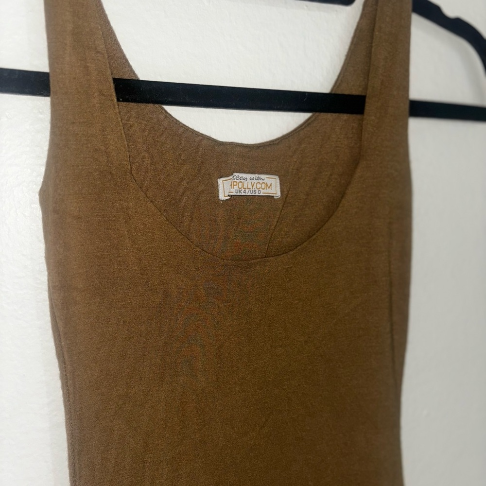 Oh Polly Brown Fitted Maxi Dress